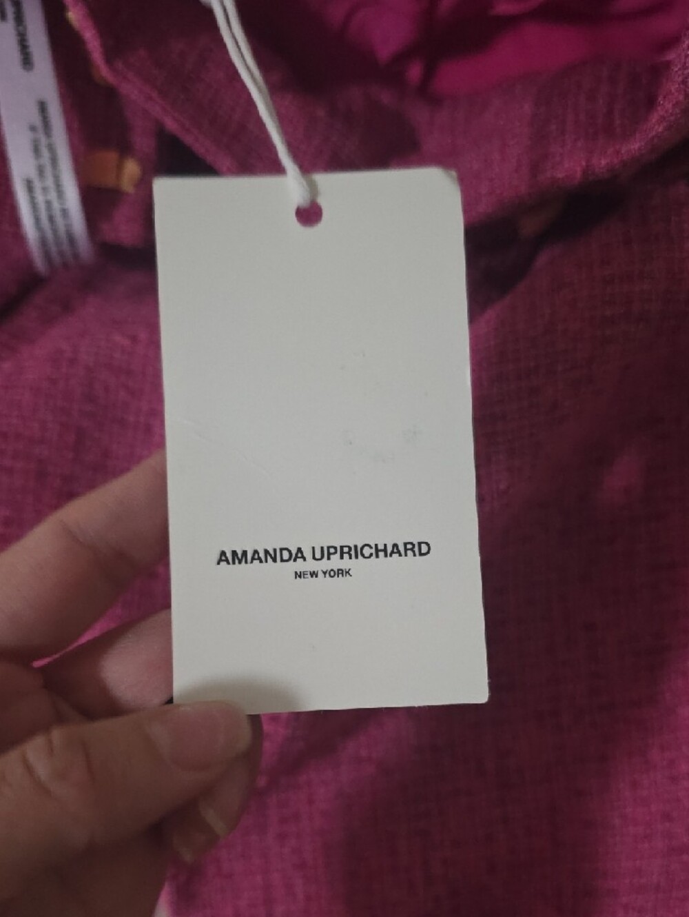 Amanda Uprichard Textured Magenta Wide-Leg Trousers - Picture 2 of 5